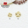 14k Gold Color-preserving Electroplating Waves Striped Separator Beads Diy Handmade