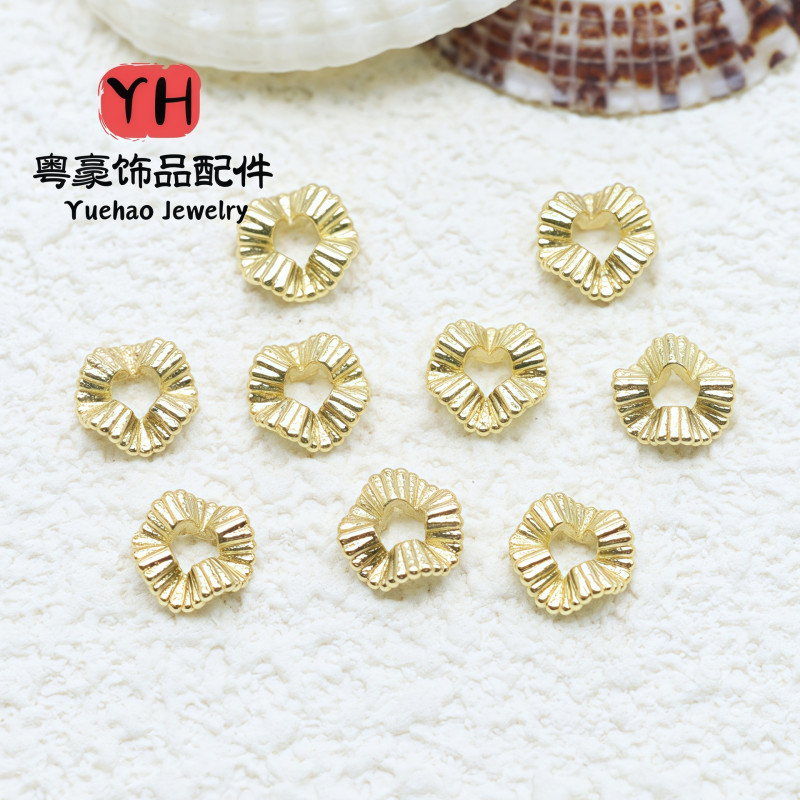 14k Gold Color-preserving Electroplating Waves Striped Separator Beads Diy Handmade