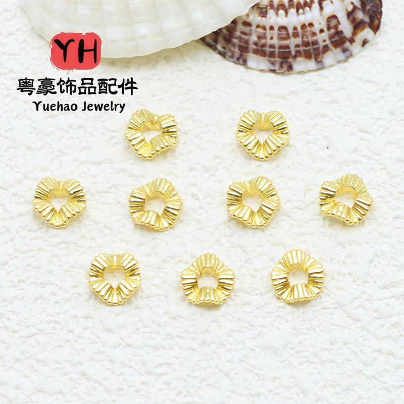 14k Gold Color-preserving Electroplating Waves Striped Separator Beads Diy Handmade