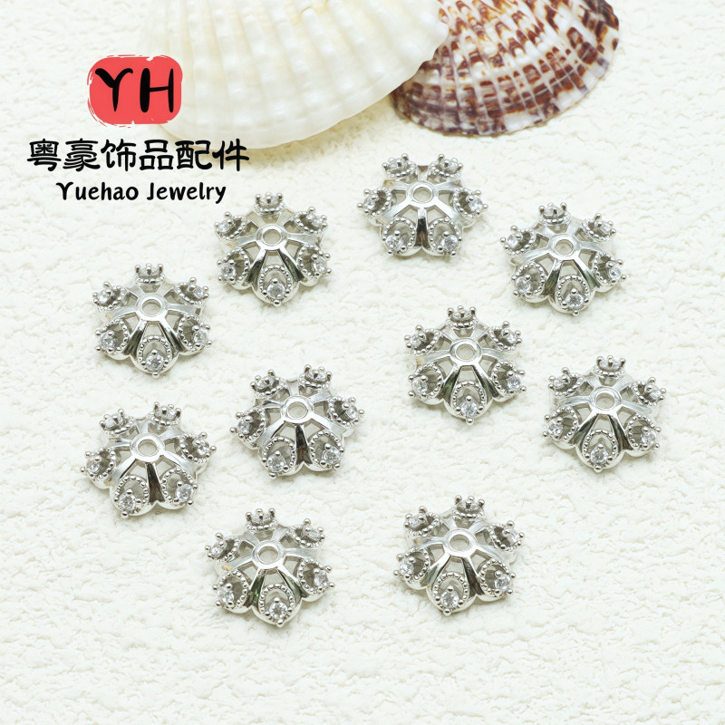 14k Gold-filled Flower Tray, Micro-paved Snowflakes, Diy Jewelry Accessories, Spacers