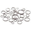 Stainless Steel Double Circle Flat Keychain Accessories Metal Small Terry Diy Bracelet