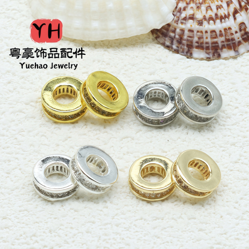14k Gold-filled Color-preserving T-drill Large Hole Spacer Beads Zircon Diy Bracelet