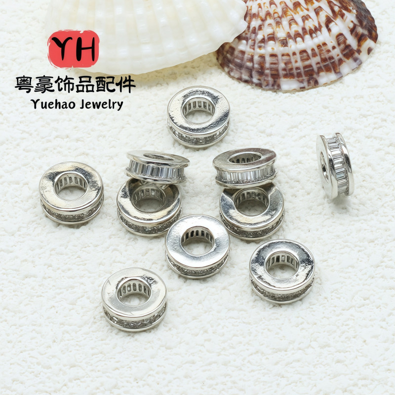 14k Gold-filled Color-preserving T-drill Large Hole Spacer Beads Zircon Diy Bracelet
