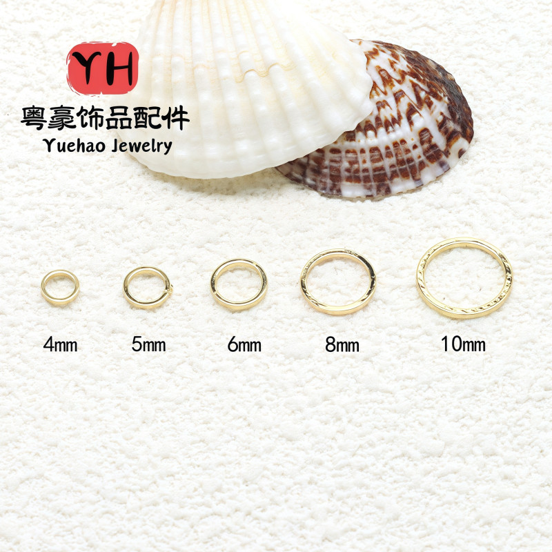 14k Copper Ring Covered with Gold and Color-preserving Closed Handmade Diy Finishing