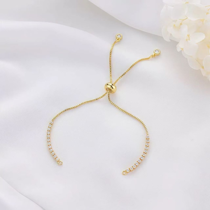 Diy Jewelry Accessories Copper-plated 14k Real Gold Adjustable Bracelet Simple and