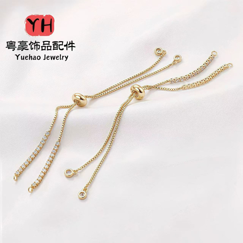 Diy Jewelry Accessories Copper-plated 14k Real Gold Adjustable Bracelet Simple and