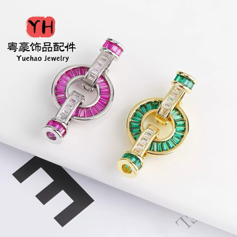 Diy Jewelry Buttons, Round Trapezoidal Set Small Red Corundum Movable Buckles, High-end