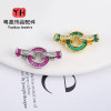 Diy Jewelry Buttons, Round Trapezoidal Set Small Red Corundum Movable Buckles, High-end