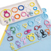 Colorful Alloy Love Kitten Keychain Ring Spring Buckle Diy Accessories Jewelry Hanging