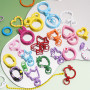 Colorful Alloy Love Kitten Keychain Ring Spring Buckle Diy Accessories Jewelry Hanging