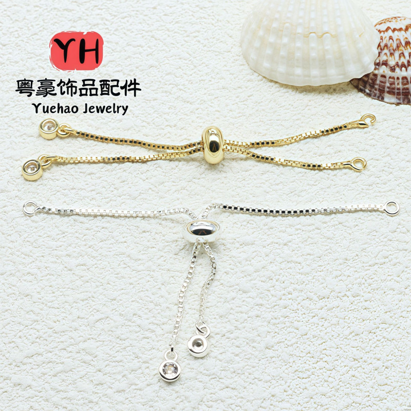 14k Gold-filled Color-preserving Accessories Diy Jewelry Zircon Box Chain Push-pull