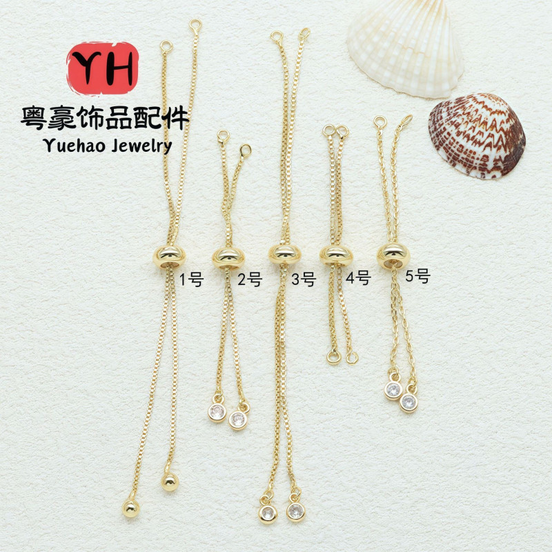 14k Gold-filled Color-preserving Accessories Diy Jewelry Zircon Box Chain Push-pull
