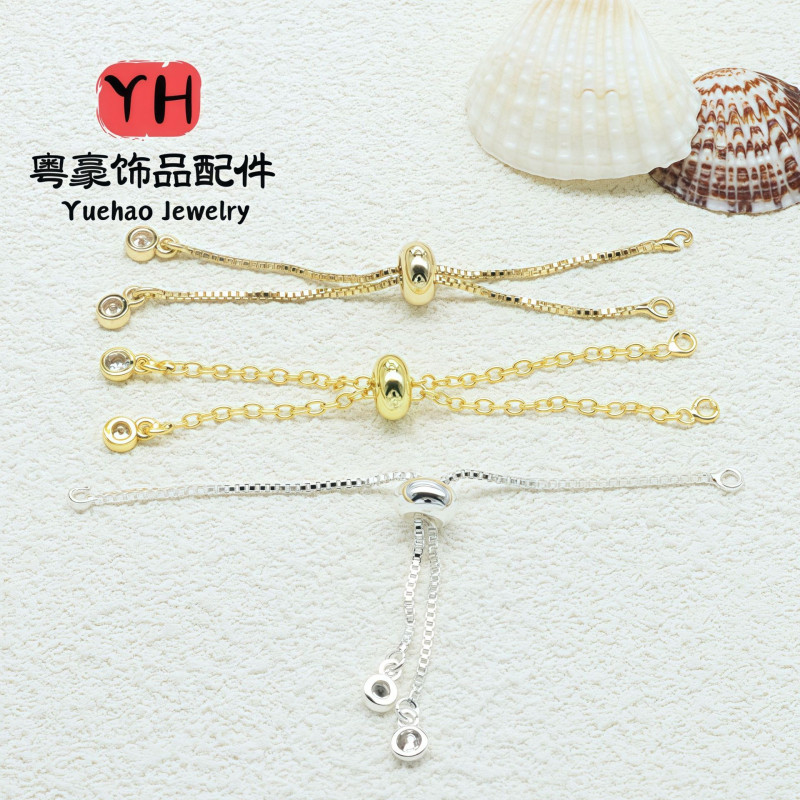 14k Gold-filled Color-preserving Accessories Diy Jewelry Zircon Box Chain Push-pull
