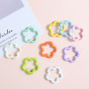 Colorful Painted Metal Flower Spring Plum Blossom Key Ring Handmade Diy Jewelry