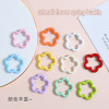 Colorful Painted Metal Flower Spring Plum Blossom Key Ring Handmade Diy Jewelry