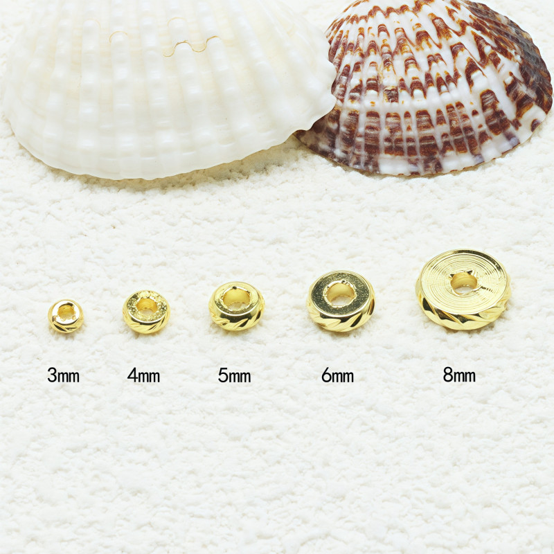 18k Gold-filled Color-preserving Separated Beads Wheel Cut Transfer Diy Handmade Beaded
