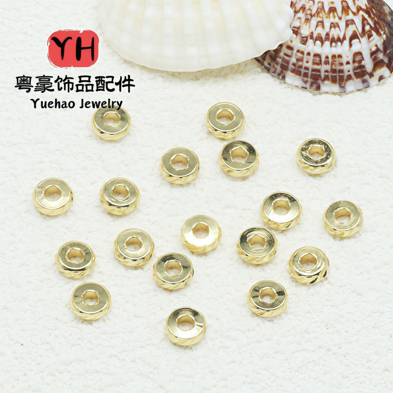 18k Gold-filled Color-preserving Separated Beads Wheel Cut Transfer Diy Handmade Beaded