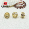 18k Gold-filled Color-protected Zircon Large Hole Spacer Beads Diy Copper Handmade