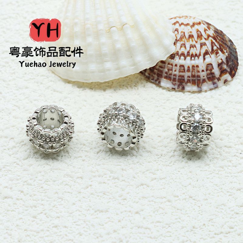 18k Gold-filled Color-protected Zircon Large Hole Spacer Beads Diy Copper Handmade