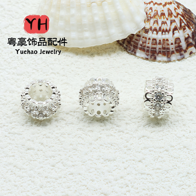 18k Gold-filled Color-protected Zircon Large Hole Spacer Beads Diy Copper Handmade