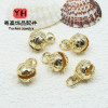 14k Gold Copper Bell Pendant Diy Jewelry Accessories Ancient Tiger Head Carving Hollow