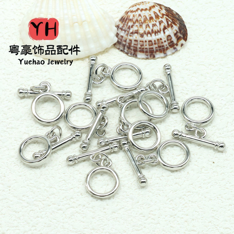 Color-preserving 14k Gold-covered Ot Buckle Diy Handmade Pearl Crystal Bracelet Necklace