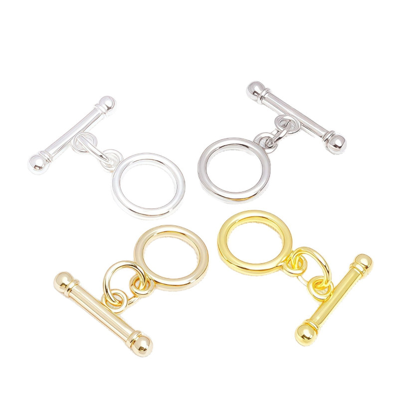 Color-preserving 14k Gold-covered Ot Buckle Diy Handmade Pearl Crystal Bracelet Necklace
