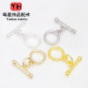 Color-preserving 14k Gold-covered Ot Buckle Diy Handmade Pearl Crystal Bracelet Necklace
