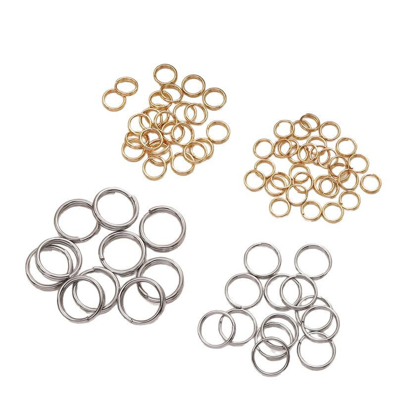 Stainless Steel Double Hoop Jump Ring Accessories Handmade Diy Open Connecting Earrings