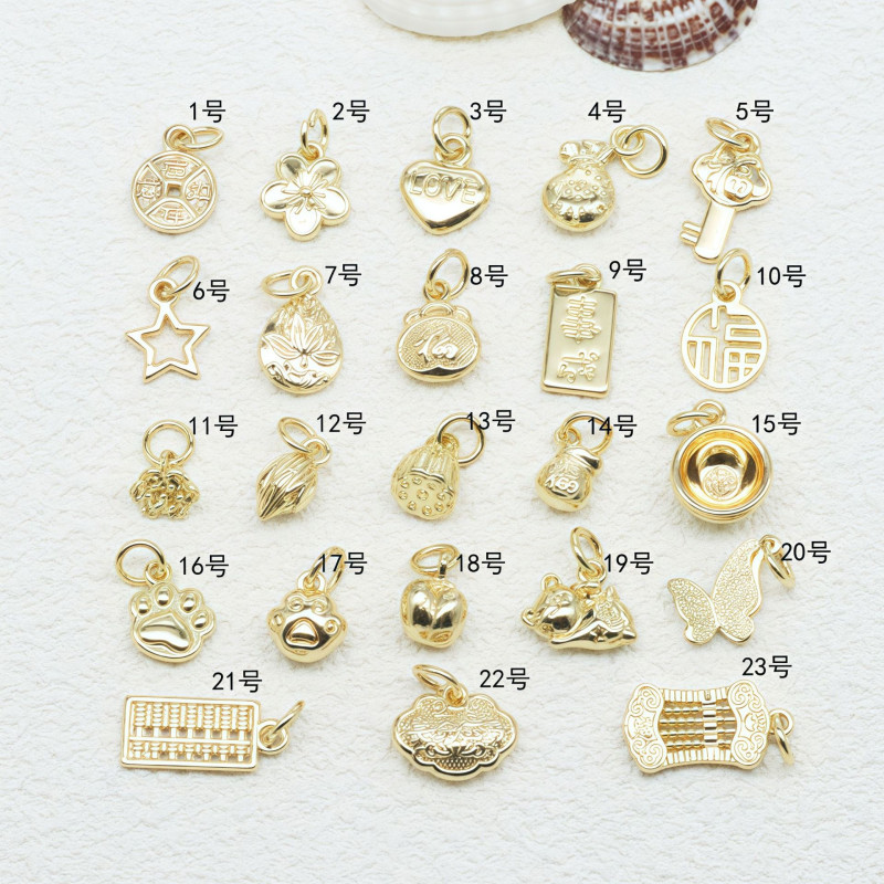 18k Gold-filled Color-preserving Pendant with Fortune, Lotus, Blessing, Rabbit Bracelet