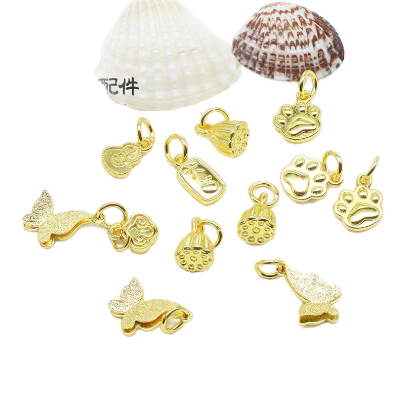 18k Gold-filled Color-preserving Pendant with Fortune, Lotus, Blessing, Rabbit Bracelet