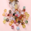 6x6mm Acrylic High-gloss Transparent Two-color Square Beads Loose Handmade Diy Beaded
