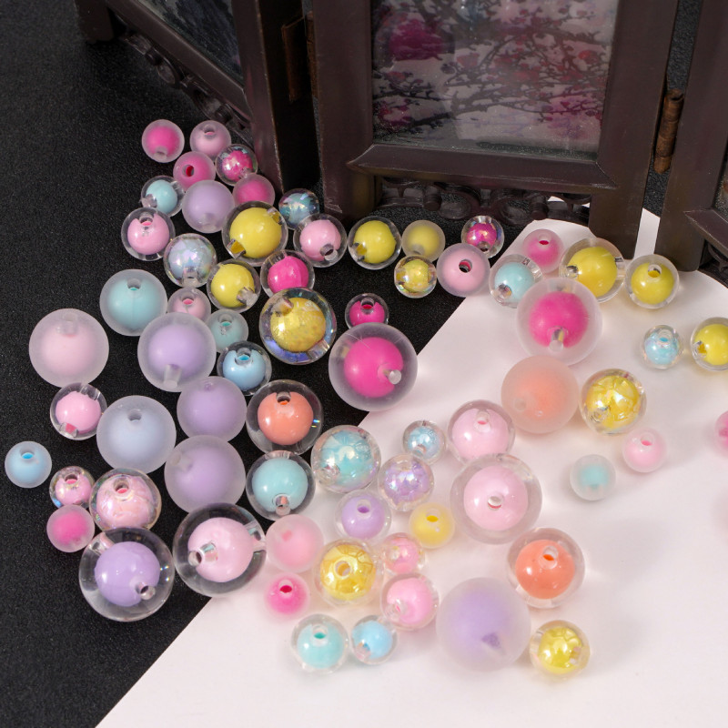 8-16 Colorful Frosted Transparent Color-plated Acrylic Beads Hand Diy Handmade Bracelet