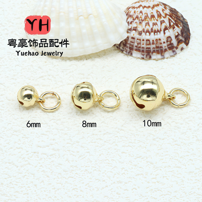 14k Gold-filled Color-preserving 8mm Bell Pendant Small Handmade Diy Bracelet Accessories