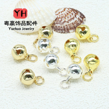 14k Gold-filled Color-preserving 8mm Bell Pendant Small Handmade Diy Bracelet Accessories