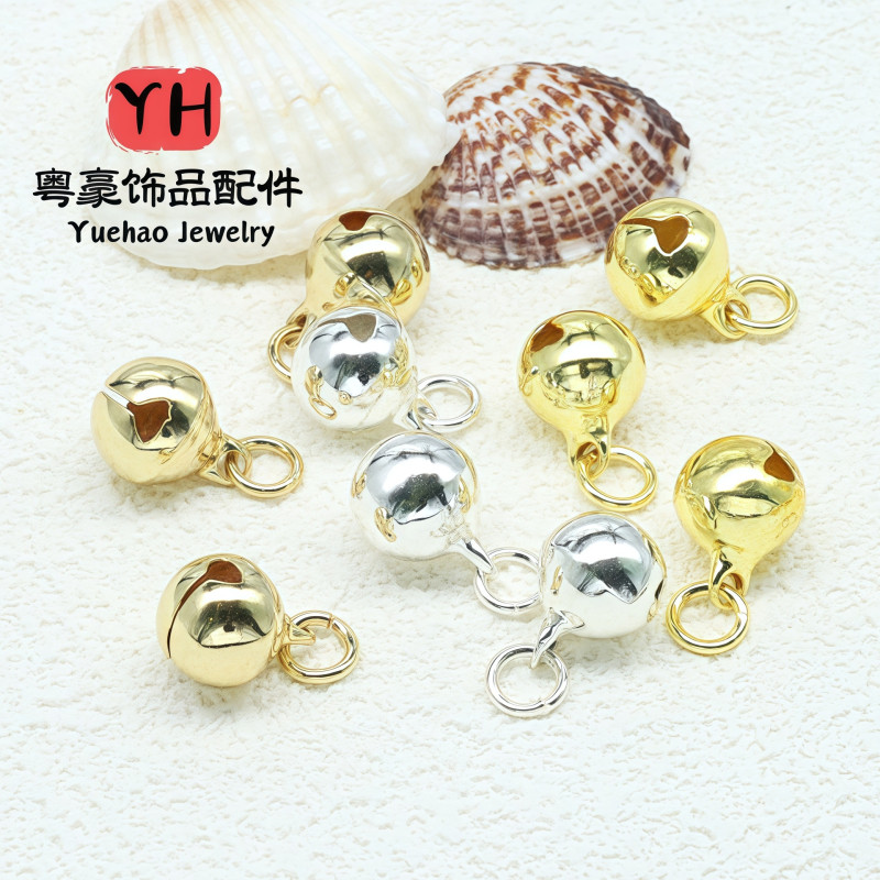 14k Gold-filled Color-preserving 8mm Bell Pendant Small Handmade Diy Bracelet Accessories