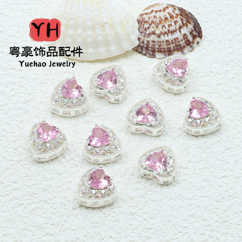 14k Gold-filled Color-protected Diamond-colored Zircon Hollow Love Heart-shaped Separator