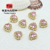 14k Gold-filled Color-protected Diamond-colored Zircon Hollow Love Heart-shaped Separator