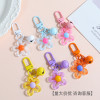 Colorful Transparent Hollow Resin Flowers Diy Pendant Keychain Bell Jewelry Accessories