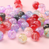 8/10mm Acrylic Cracked Two-color Beads Round Bursting Loose Handmade Diy Beaded Bracelet