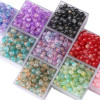 8/10mm Acrylic Cracked Two-color Beads Round Bursting Loose Handmade Diy Beaded Bracelet