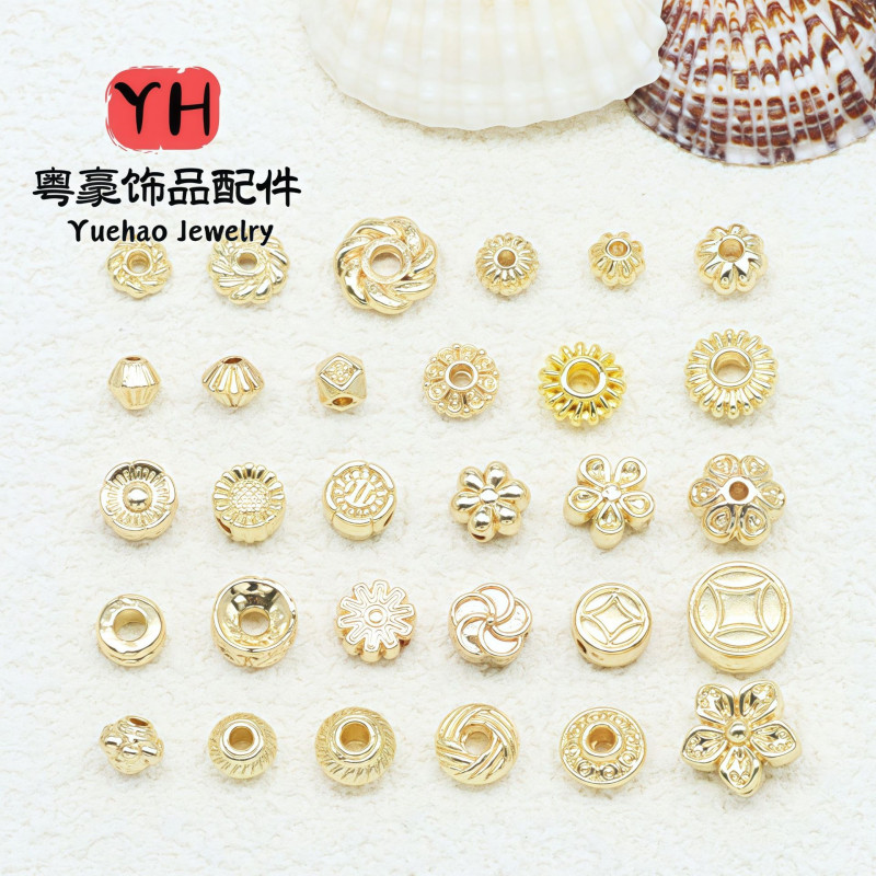 14k Gold-filled Color-preserving Spacer Beads Round Tori Bead Diy Bracelet Necklace