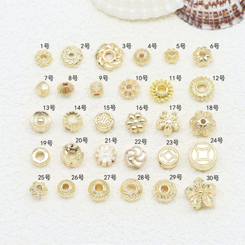 14k Gold-filled Color-preserving Spacer Beads Round Tori Bead Diy Bracelet Necklace