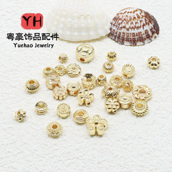 14k Gold-filled Color-preserving Spacer Beads Round Tori Bead Diy Bracelet Necklace