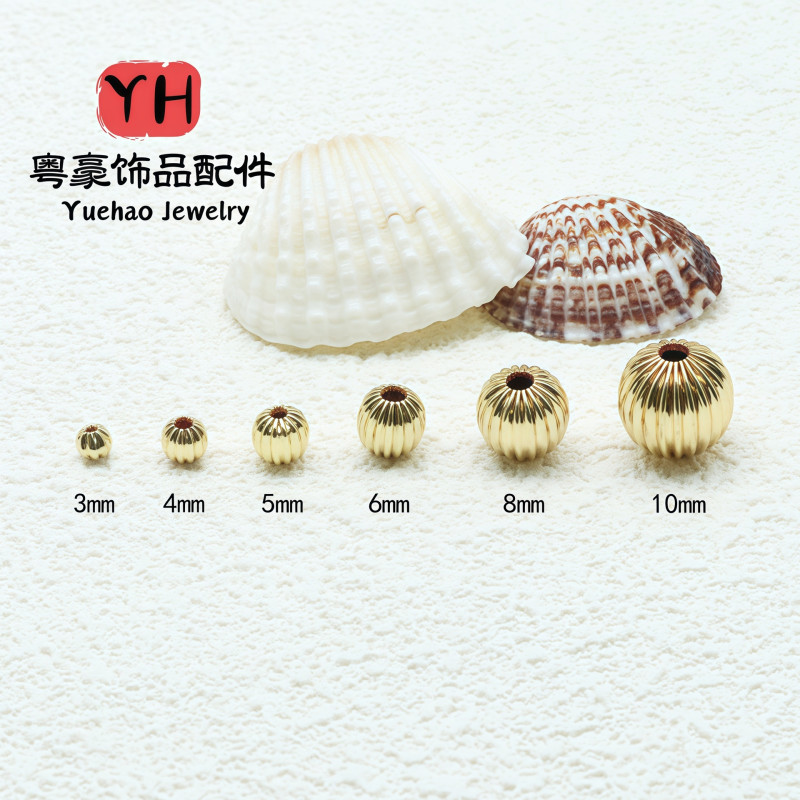 14k Gold-filled Color-preserving Lantern Beads Watermelon Pattern Diy Jewelry Accessories