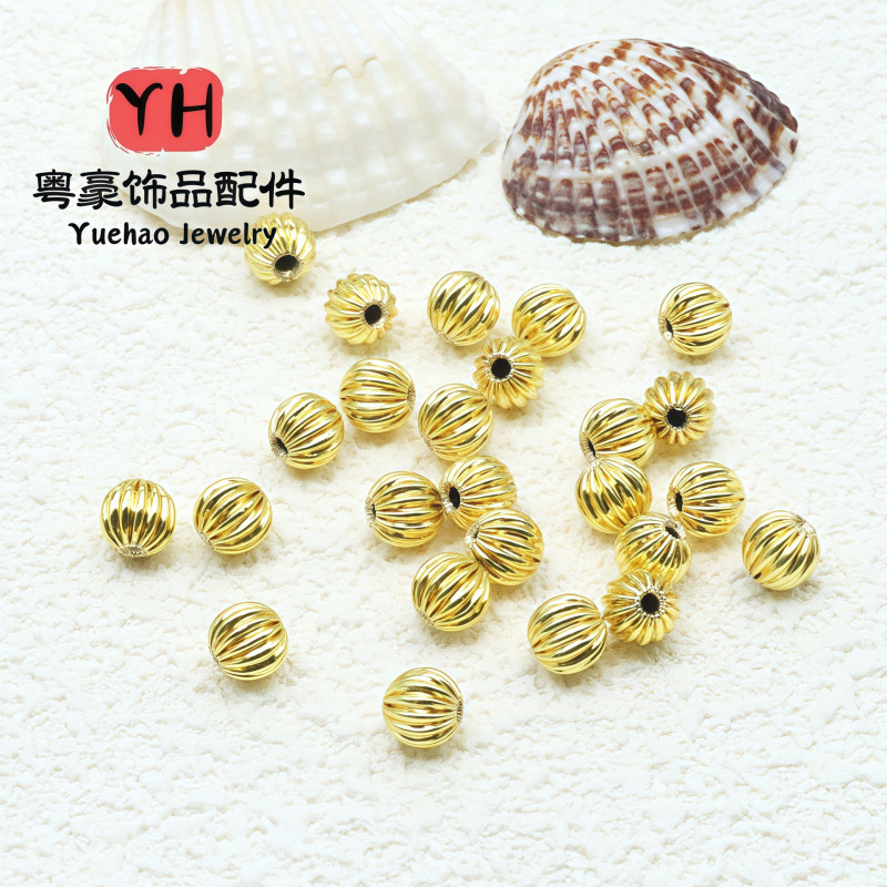 14k Gold-filled Color-preserving Lantern Beads Watermelon Pattern Diy Jewelry Accessories