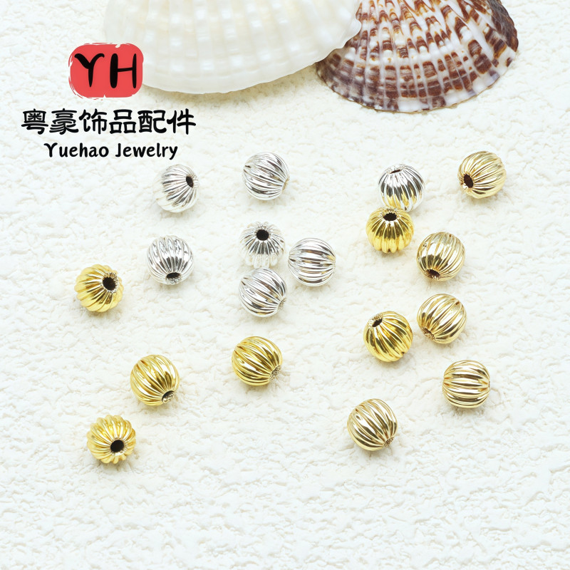 14k Gold-filled Color-preserving Lantern Beads Watermelon Pattern Diy Jewelry Accessories