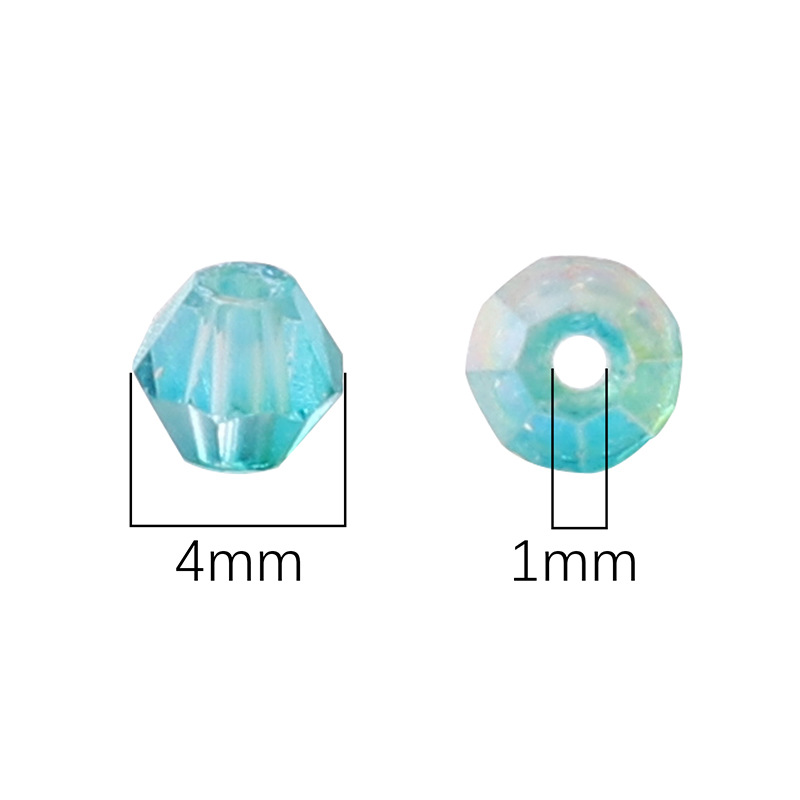 4mm Domestic High-quality Glass Rice Beads Two-color Aurora Double-pointed Handmade Diy