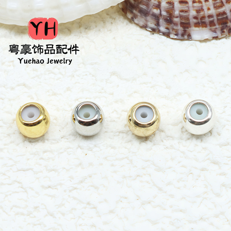 14k Gold-filled Color-preserving Round Silicone Positioning Beads with Hanging Loose