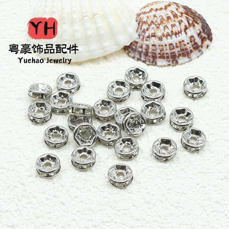 Drill Ring Spacer Round Wheel Beads Loose Diy Bracelet Necklace Beaded Jewelry
